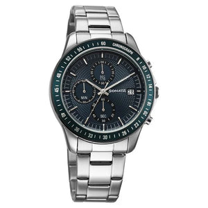 Sonata Chronos Quartz Analog with Date Watch For Men 77187km02 - KRISHNA WATCH COMPANY
