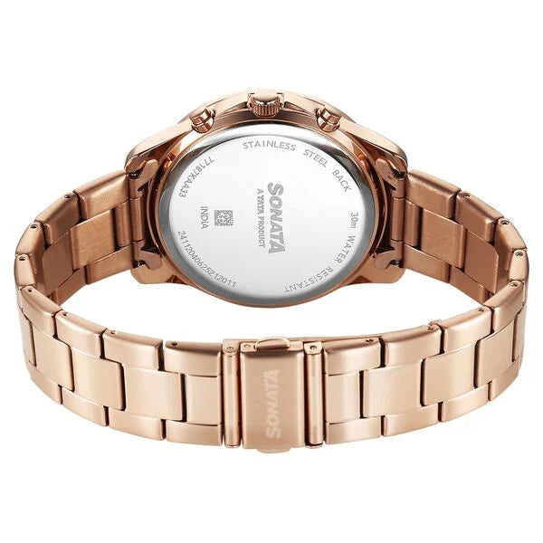 Sonata Chronos Quartz Analog with Date Watch For Men 77187km05