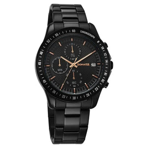 Sonata Chronos Quartz Analog with Date Watch For Men 77187nm01 - KRISHNA WATCH COMPANY