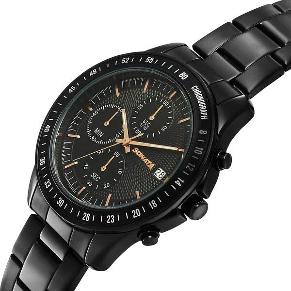 Sonata Chronos Quartz Analog with Date Watch For Men 77187nm01