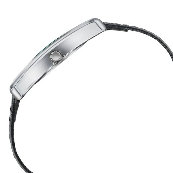 Sonata Ascent Black Rectangular Watch with Black Leather 77196sl02