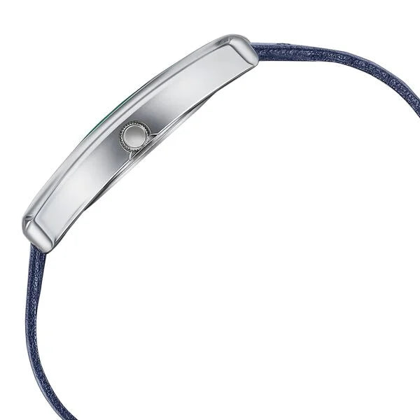 Sonata Ascent Blue Rectangular Watch with Blue Leather Strap 77196sl03