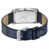 Sonata Ascent Blue Rectangular Watch with Blue Leather Strap 77196sl03