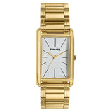 Sonata Ascent Gold Rectangular Watch with Metal Bracelet 77196ym01