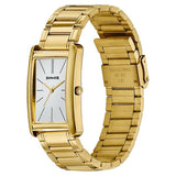 Sonata Ascent Gold Rectangular Watch with Metal Bracelet 77196ym01