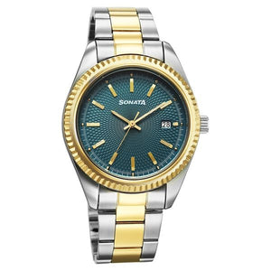Sonata Festive Quartz Analog with Date Watch For Men - 77198BM01 - KRISHNA WATCH COMPANY