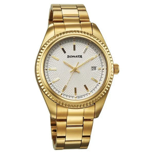 Sonata Festive Quartz Analog with Date Watch For Men 77198ym01 - KRISHNA WATCH COMPANY