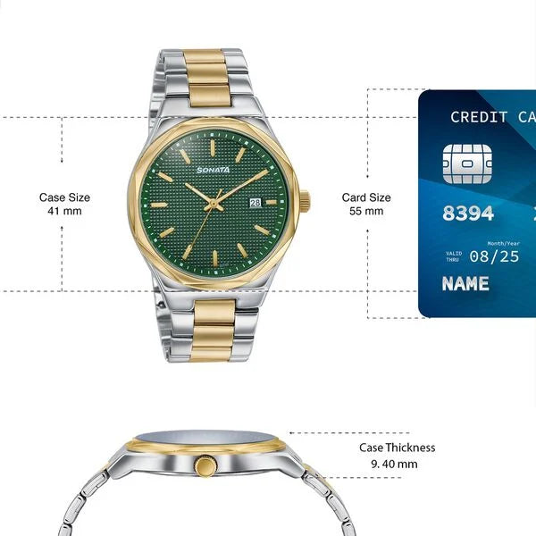 Sonata Jashn Quartz Analog Watch For Men 77205BM01