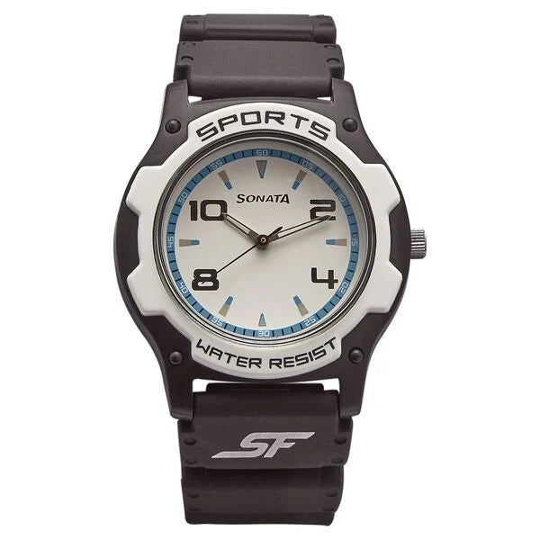 SF Quartz Analog White Dial Watch for Men 7921pp11