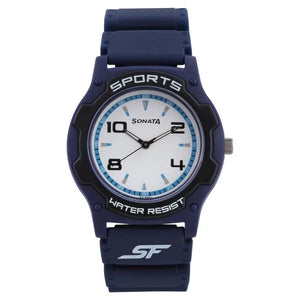 SF Quartz Analog White Dial Silicone Strap Watch for Men 7921pp13 - KRISHNA WATCH COMPANY