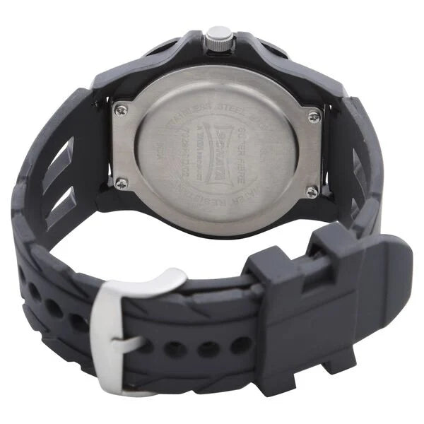 SF Quartz Analog Black Dial Plastic Strap Watch for Men 7929pp08