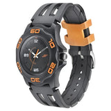 SF Quartz Analog Black Dial PU Strap Watch for Men 7929pp10w