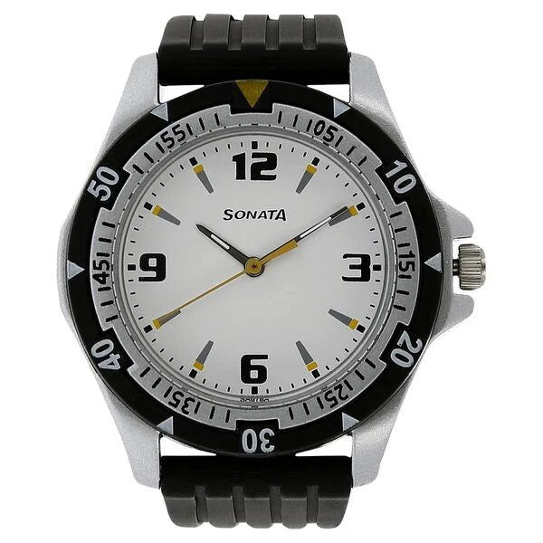 SF Quartz Analog White Dial Watch for Men 7930pp01