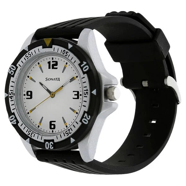SF Quartz Analog White Dial Watch for Men 7930pp01