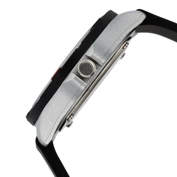 SF Quartz Analog Black Dial Plastic Strap Watch for Men 7930pp02