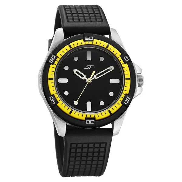 SF Sporty Black Dial Polyurethane Strap Watch for Men 7930pp22w