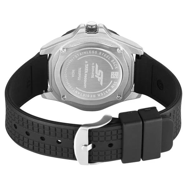 SF Sporty Black Dial Polyurethane Strap Watch for Men 7930pp22w
