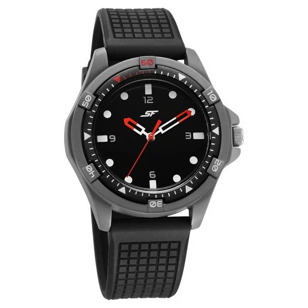 SF Sporty Black Dial Polyurethane Strap Watch for Men 7930pp23w