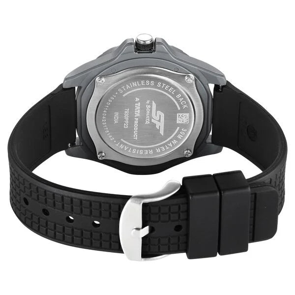 SF Sporty Black Dial Polyurethane Strap Watch for Men 7930pp23w