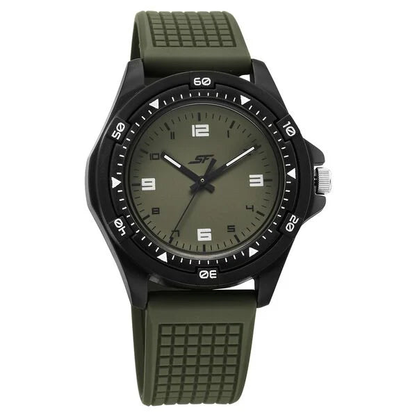 SF Sporty Analogs Quartz Analog Green Dial Green Plastic Strap Watch For Men 7930pp27w