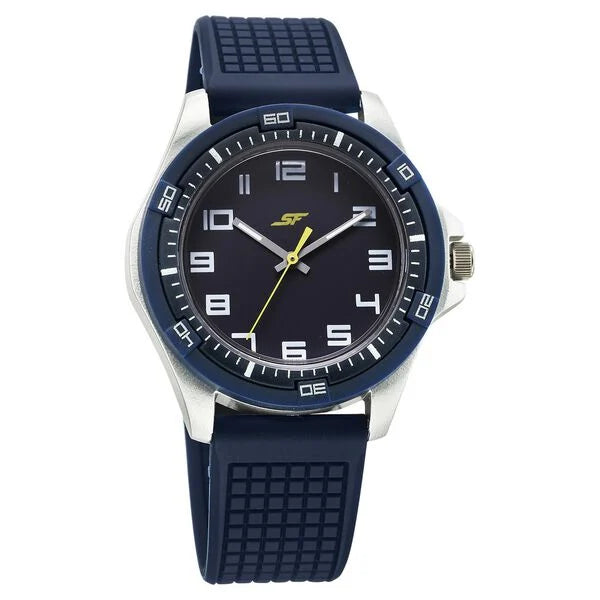 Sonata SF Sporty Analogs Quartz Analog Blue Dial Blue Plastic Strap Watch For Men - 7930PP33W - KRISHNA WATCH COMPANY