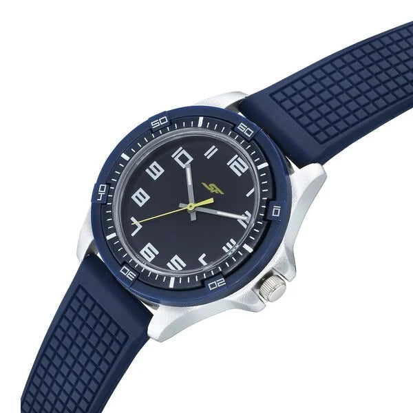 Sonata SF Sporty Analogs Quartz Analog Blue Dial Blue Plastic Strap Watch For Men - 7930PP33W - KRISHNA WATCH COMPANY