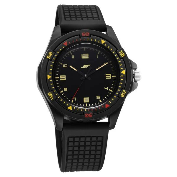 SF Sporty Analogs Quartz Analog Black Dial Black Plastic Strap Watch For Men 7930pp34w - KRISHNA WATCH COMPANY