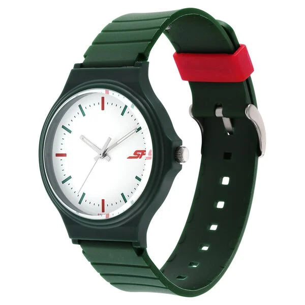 SF Quartz Analog White Dial Plastic Strap Watch for Men 7964pp06w - KRISHNA WATCH COMPANY