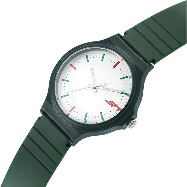 SF Quartz Analog White Dial Plastic Strap Watch for Men 7964pp06w