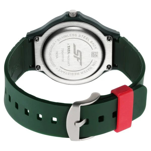 SF Quartz Analog White Dial Plastic Strap Watch for Men 7964pp06w