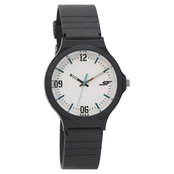 SF Quartz Analog White Dial Plastic Strap Watch for Men 7964pp07w