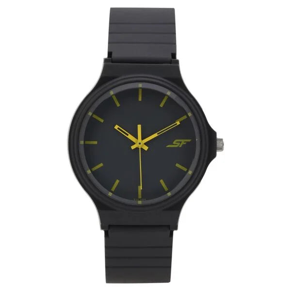 SF Quartz Analog Black Dial Plastic Strap Watch for Men 7964pp08w