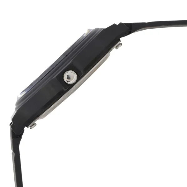 SF Quartz Analog Black Dial Plastic Strap Watch for Men 7964pp08w