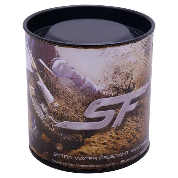 SF Quartz Analog Black Dial Plastic Strap Watch for Men 7964pp08w