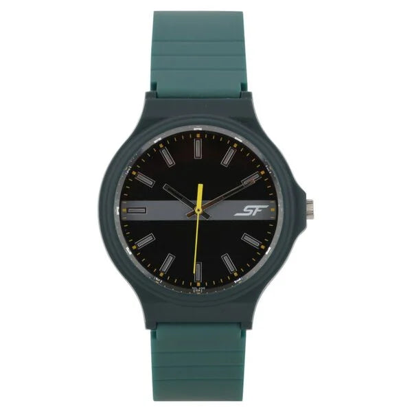 SF Quartz Analog Black Dial Plastic Strap Watch for Men 7964pp09w - KRISHNA WATCH COMPANY