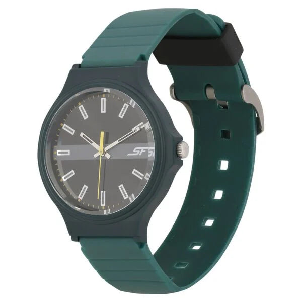 SF Quartz Analog Black Dial Plastic Strap Watch for Men 7964pp09w