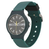 SF Quartz Analog Black Dial Plastic Strap Watch for Men 7964pp09w