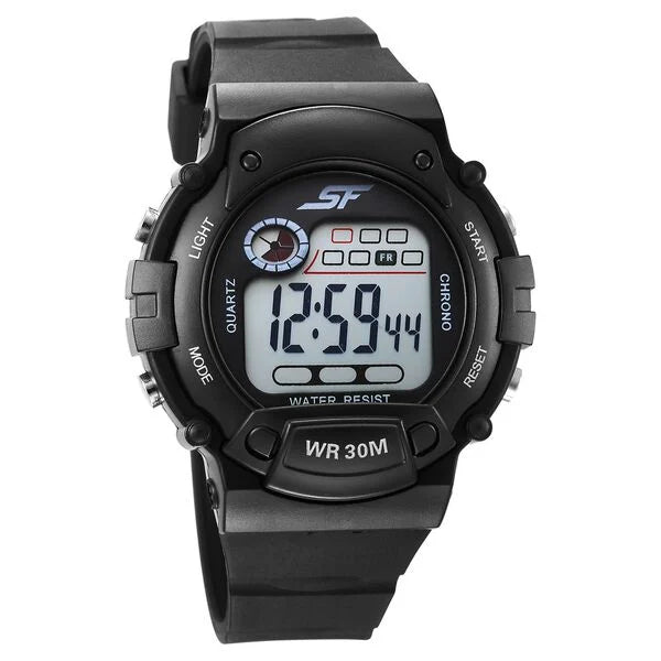 Sonata Digital Dial Black Plastic Strap Watch for Men 7982pp09