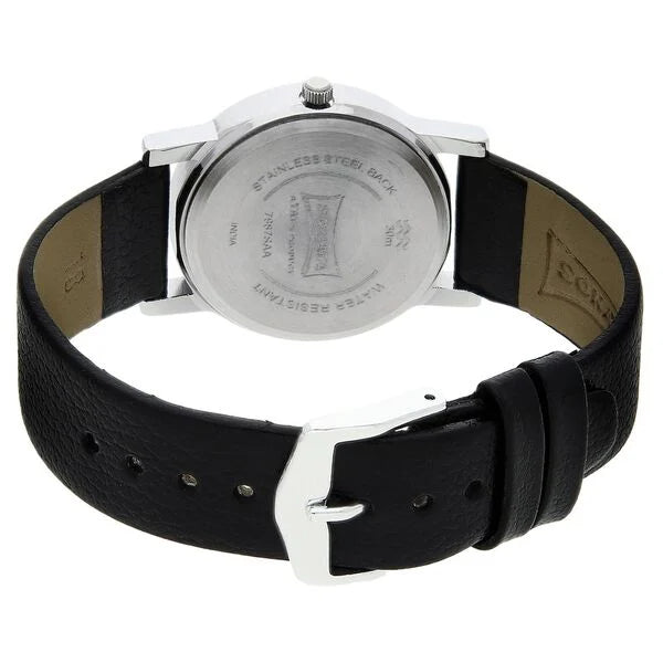 Sonata Quartz Analog White Dial Leather Strap Watch for Men - 7987SL01W