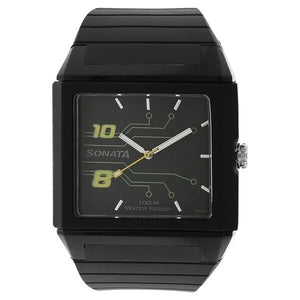 SF Quartz Analog Black Dial Plastic Strap Watch for Men 7988pp01 - KRISHNA WATCH COMPANY