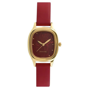 Sonata Quartz Analog Red Dial Leather Strap Watch for Women - 8060YL03 - KRISHNA WATCH COMPANY