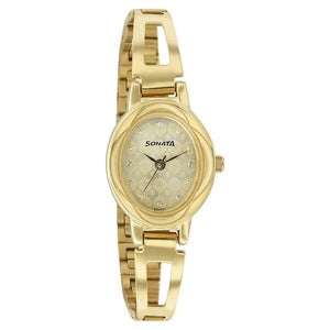 Sonata Pankh Champagne Dial Women Watch - 8085YM05 - KRISHNA WATCH COMPANY