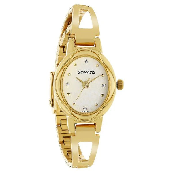 Sonata Pankh White Dial Women Watch 8085ym07 - KRISHNA WATCH COMPANY