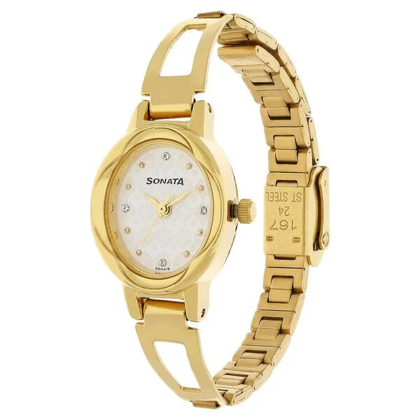 Sonata Pankh White Dial Women Watch 8085ym07 - KRISHNA WATCH COMPANY