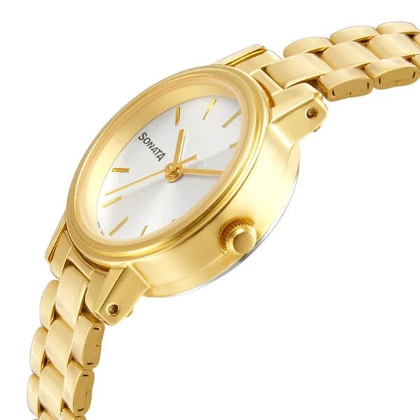 Sonata Essentials White Dial Women Watch 8096ym06 - KRISHNA WATCH COMPANY