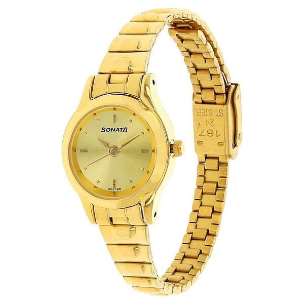 Sonata Quartz Analog Watch for Women - 8098YM02 - KRISHNA WATCH COMPANY