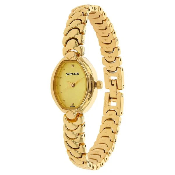 Sonata Quartz Analog Metal Strap Watch for Women 8107ym02 - KRISHNA WATCH COMPANY