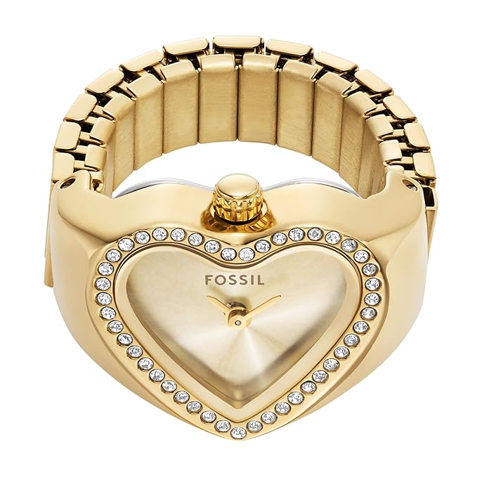 Fossil Watch Ring Two-Hand Gold-Tone Stainless Steel ES5407