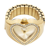 Fossil Watch Ring Two-Hand Gold-Tone - ES5407