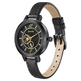 Sonata Unveil Black Dial Women Watch With Leather Strap 8141nl03 - KRISHNA WATCH COMPANY